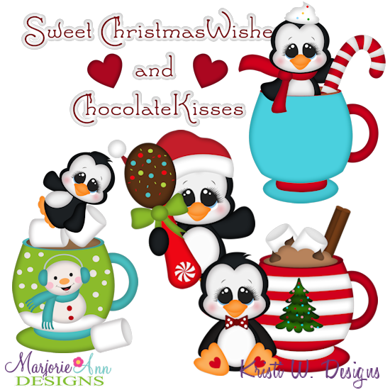 Christmas Wishes & Chocolate Kisses SVG Cutting Files+Clipart - Click Image to Close